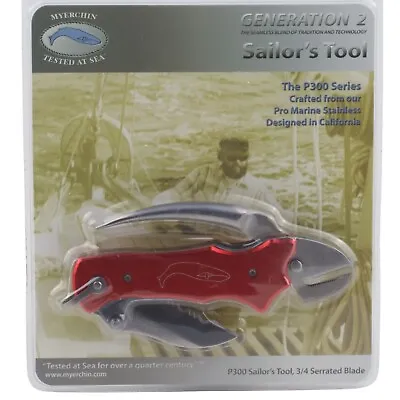Myerchin Sailors Tool Linerlock Folding Knife Red Aluminum Marlin Spike Pliers • $33.95