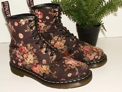 Dr. Martens 1460 VICTORIAN FLORAL Canvas Vegan Boots 8-eye Uk 6 Eu 39 Us 8 • £79