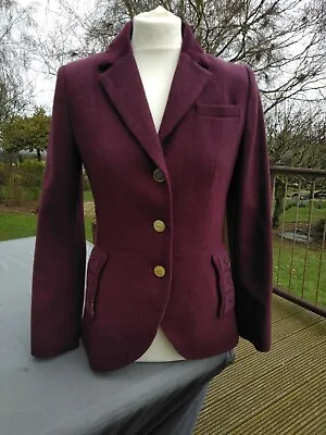 £69.50 • Buy Joules Sinnington Tweed Jacket Blazer Wool Burgundy Size 10 Equestrian Country