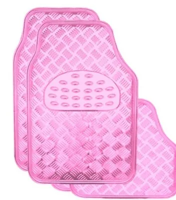 Checkerplate Car Floor Mats PVC PINK Set Of 4 CAR MATTS CHECKER PLATE MAT CAR • $69.99