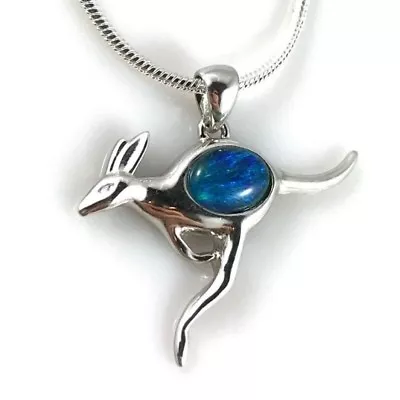 Genuine Australian Kangaroo Opal Necklace Pendant 925 Sterling Silver Gift • $79.95