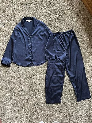 Vintage Victorias Secret 1999 Pajamas Satin/polyester Navy Size M • $20