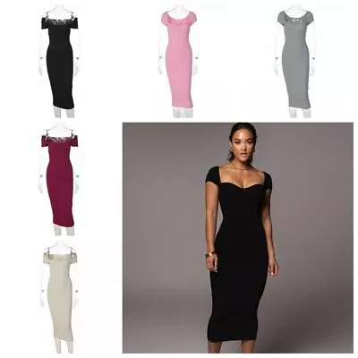 Slim Longuette  Line Collar Women's Clothing Dating Midi Dress  Party • $24.59