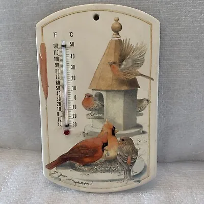Hallmark Marjolein Bastin Thermometer Cardinal Birds Ceramic Wall Temperature • $15