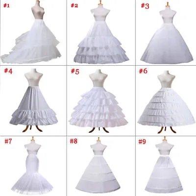 Women's Wedding Crinoline Slip Gown Underskirt White Bridal Petticoat Hoop Skirt • $15.99