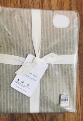 $72.25 • Buy Pottery Barn Rory Striped Shower Curtain Flax Neutral 72 Sq Stripe Fabric New