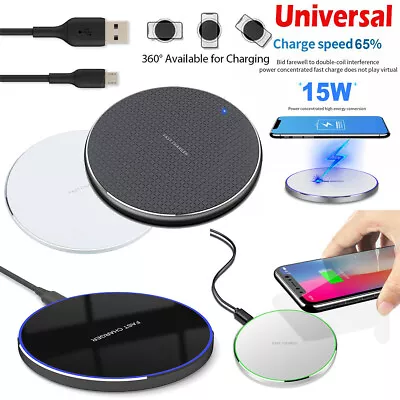 Wireless Charger FAST Charging Pad For IPhone 15 14 13 12 11 Pro Samsung S23 S22 • $8.89