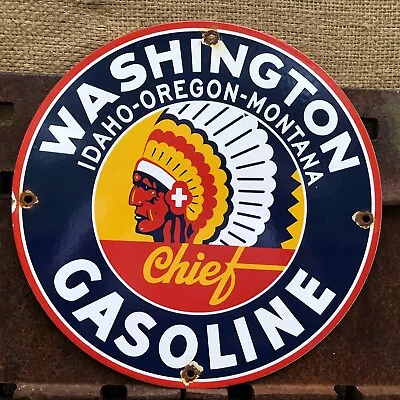 Vintage  Washington Gasoline Porcelain Motor Oil Gas Station Pump Plate Sign • $9.99