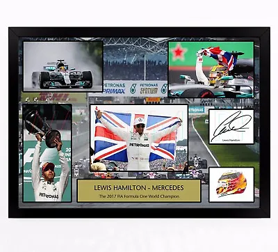 Lewis Hamilton Signed Print Photo Poster Squad 2017 2018 Framed F1 Formula One 1 • £19.99