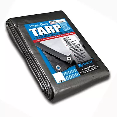 Black/Silver Heavy Duty Poly Tarp 8 X 10 11-12 Mil Multi-Function • $17.99