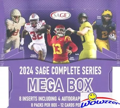 2024 Sage Football HUGE EXCLUSIVE Factory Sealed MEGA Box-4 AUTOS+92 ROOKIES! • $39.95