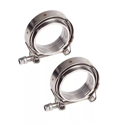 $25.66 • Buy 2X For Turbo Exhaust Pipes MILD STEEL 2.5'' Inch V-Band Flange & Clamp Kit