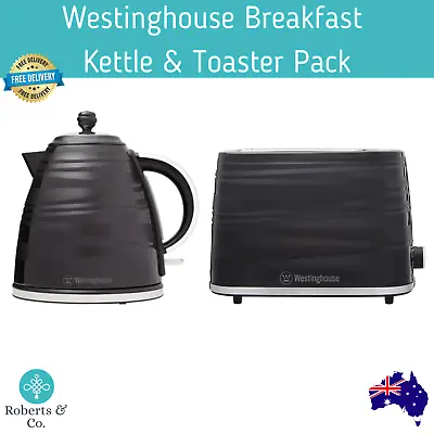 Westinghouse Breakfast Kettle & Toaster Pack Black WHKTPK07K Toaster And Kettle • $124.12