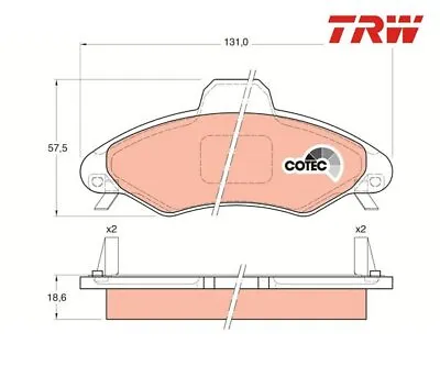 Brake Lining Set Disc Brake COTEC TRW GDB1349 For Ford • $43.47