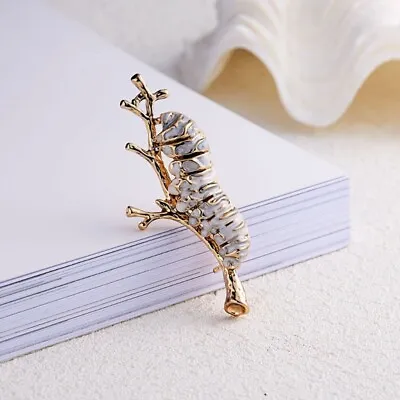 Enamel Caterpillar Brooches Creative Jewelry Insect Brooch Coat Accessories Pin  • $2.06