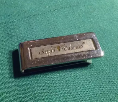 Vintage Sergio Valente Money Clip - Silver Tone - Steer Longhorn Logo Design • $14