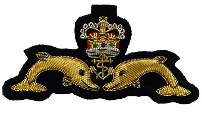 Royal Navy Submarine Service ER Embroidered Blazer Badge • £15