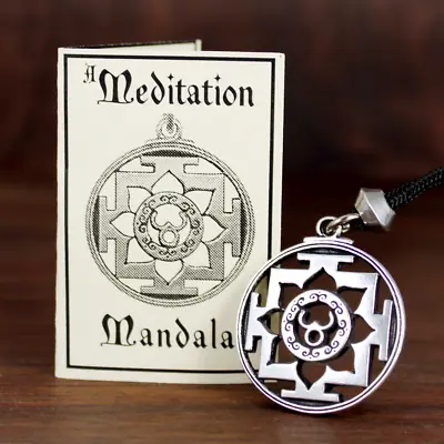 Pewter Sri Trisula Yantra Necklace Goddess Mandala Pendant Yogi Yoga Hindu • $19.99