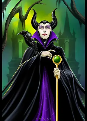 Disney's The Magnificent MALEFICENT Print By Artist Damon Bowie W COA Snow White • $24.63