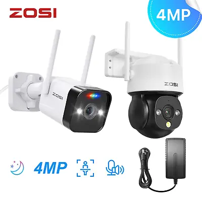ZOSI 4MP Wireless Camera Outdoor WIFI IP CCTV Security IR Camera Smart Detection • £39.99