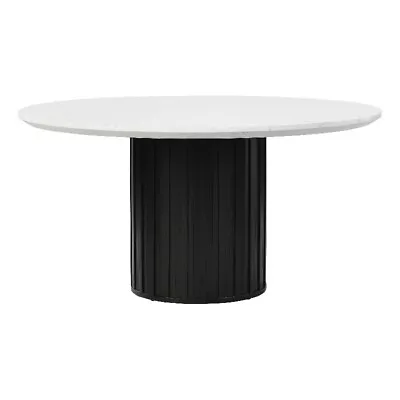 ACME Furniture Jaramillo Engineering Round Marble Dining Table In White/Black • $745.79