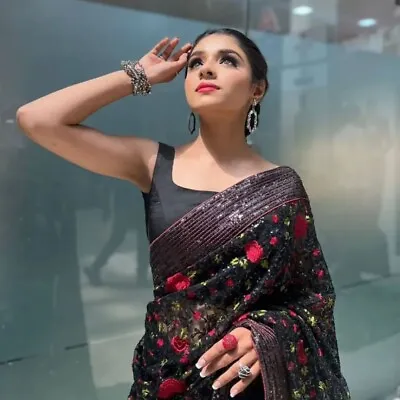 New Saree Blouse New Sari Indian Wedding Designer Bollywood Pakistani Party Wear • $49.98