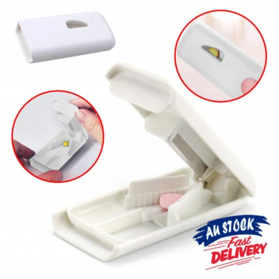 $6.65 • Buy Pill Cutter Box Medicine Box Tablet Pill Splitter Grinder Crusher Storage Case