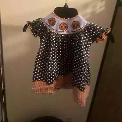 Lil ‘ Cactus Smocked Thanksgiving  Dress Size 3 To 6 • $16