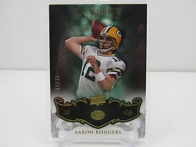 Aaron Rodgers 2008 Nfl Exquisite Gold Parallel! #11/75! Green Bay Packers! • $79
