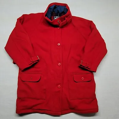 Woolrich Vintage Red Wool Coat Size Large USA Womans • $24.99