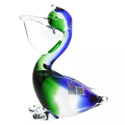 GlassOfVenice Murano Glass Pelican Bird - Blue And Green • $249.95