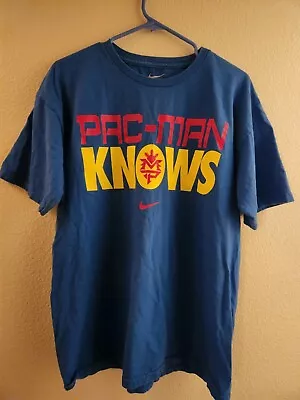 Nike  Manny Pacquiao Shirt PAC Man Knows Men’s Size Large Blue Boxing • $9.99