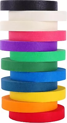 Colored Masking Tape 1/2  X 15 Yard - Multi Color - Multi Surface Use - 12 Br... • $18.76