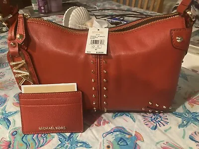 NWT Woman's Handbags Michael Kors Astor Large Studded W/Card Case Sold Out! • $249.99