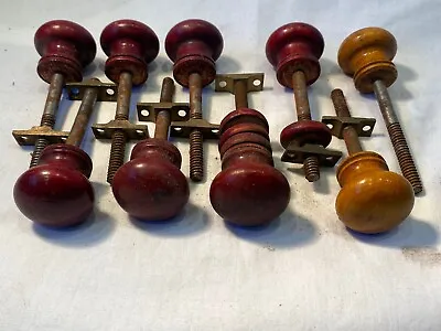 Vintage Wooden & Metal Cabinet Pull Knobs 9 Total Set Of 7+ 2 • £3