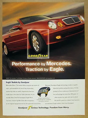 2000 Mercedes-Benz CLK320 Convertible Photo Goodyear Eagle Tires Print Ad • $14.20