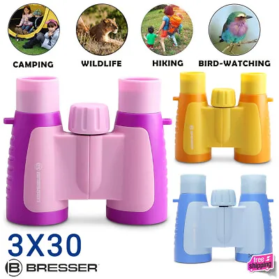 Bresser Kids Binoculars 3x30 Adjustable Lightweight For Bird Watching Outdoor • $37.29