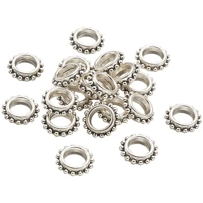 20pcs Tibetan Silver Alloy Metal Beads Large Hole Loose Spacers Findings 13.5mm • $6.62