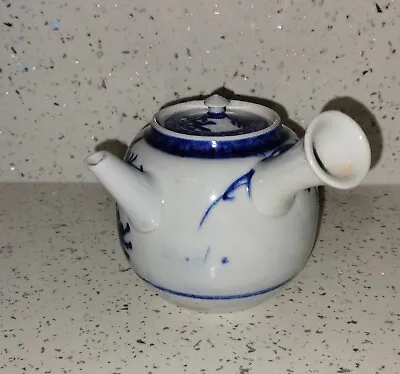 Japanese Meiji (1868 - 1912) Blue And White Porcelain Teapot 4 Inch (10cm) • £30