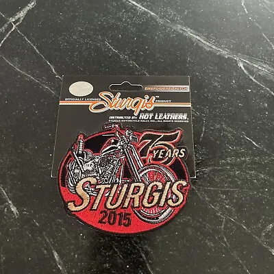 Vtg Motorcycle Patch Iron On Biker 2015 Sturgis 75th Anniversary 75 Years • $7.80