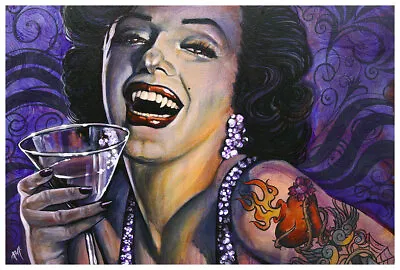 Marilyn Noir By Mike Bell Tattoo Art Fine Print Tattooed Icon Bombshell Monroe • $25
