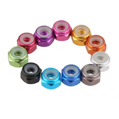 M2 M3 M4 M5 Multi-Color Aluminum Alloy Hex Lock Nut Nylon Insert Locking Nuts • $1.69