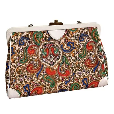 RARE Vintage MM Morris Moskowitz I Magnin Colorful Paisley Pattern Shoulder Bag • $100