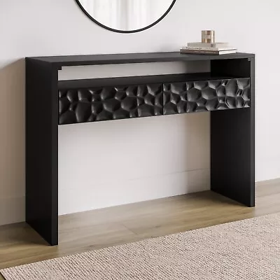 Black Solid Mango Wood Console Table With 2 Drawers - Neesha NEE003 • £205.92