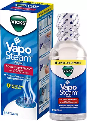 Vaposteam Medicated Liquid With Camphor A Cough Suppressant 8 Oz – Vaposteam L • $13.95