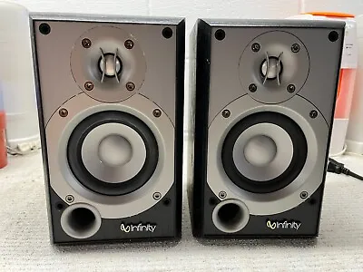 Infinity Primus 150 Bass Reflex Black Wood Cabinet Bookshelf Speakers • $80