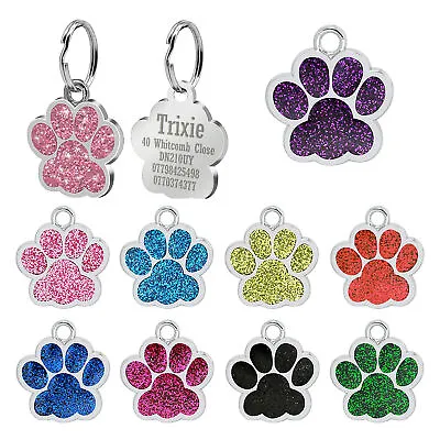£2.75 • Buy Engraved Dog Tag Personalised ID Tags Name Disc Pet Cat Tags Animal Cat Collar