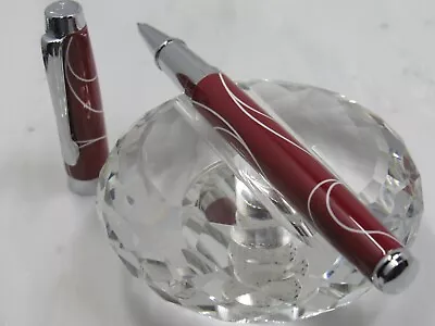 Gorgeous High Quality Kaigelu Dark Red With White Swirl Roller Ball Pen • $35.99