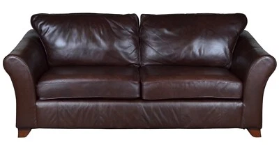 £1090 • Buy British M&s Abbey Brown Leather 2 Seater Sofa / 3 Seater Available