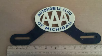 Vintage Plastic Automobile Club Of Michigan Aaa License Plate Topper Badge • $25